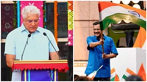 X/@AamAadmiParty and @AtishiAAP
: Lt. Governor VK Saxena on Tuesday nominated Delhi Home Minister Kailash Gahlot (L) to hoist the national flag at the state-level Independence Day event